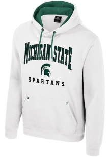 Colosseum Michigan State Spartans Mens White Zion Long Sleeve Hoodie