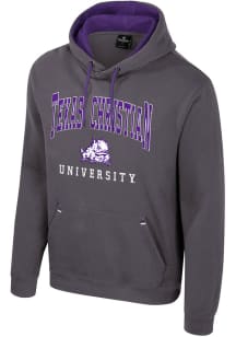 Colosseum TCU Horned Frogs Mens Charcoal Zion Long Sleeve Hoodie