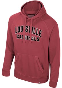 Colosseum Louisville Cardinals Mens Red Matrix Acid Wash Fashion Hood