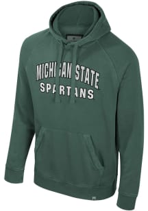 Colosseum Michigan State Spartans Mens Green Matrix Acid Wash Fashion Hood