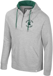 Colosseum Michigan State Spartans Mens Grey Switch Quilted Zip Fashion Hood