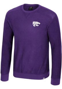 Colosseum K-State Wildcats Mens Purple Sweet Dee Waffle Long Sleeve Sweatshirt