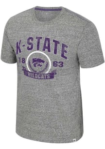 Colosseum K-State Wildcats Grey Pop Pop Short Sleeve T Shirt