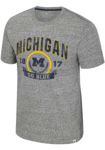 Colosseum Michigan Wolverines Grey Pop-Pop Short Sleeve T Shirt