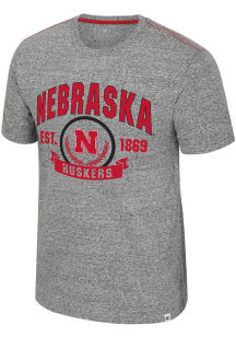 Colosseum Nebraska Cornhuskers Grey Pop-Pop Short Sleeve T Shirt