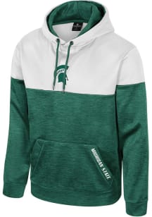 Colosseum Michigan State Spartans Mens Green Cypher Colorblock Fleece Hood