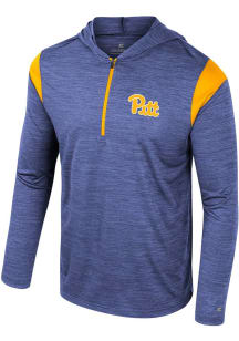 Colosseum Pitt Panthers Mens Blue Dozer Windshirt Hood