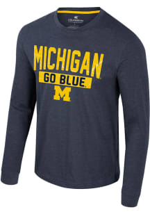 Colosseum Michigan Wolverines Blue Neo Long Sleeve Fashion T Shirt