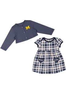 Colosseum Michigan Wolverines Baby Girls Blue Marceline Short Sleeve Dress