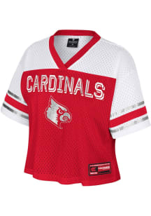 Louisville Cardinals Womens Colosseum Posh Fashion Football Jersey - Red