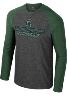 Colosseum Michigan State Spartans Charcoal Revolution Raglan Long Sleeve T-Shirt