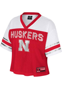 Nebraska Cornhuskers Womens Colosseum Posh Fashion Football Jersey - Red