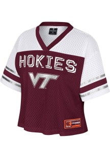 Virginia Tech Hokies Womens Colosseum Posh Fashion Football Jersey - Maroon