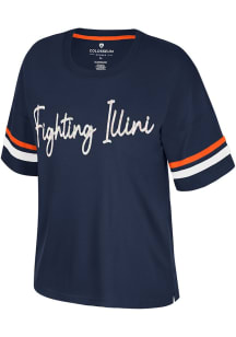 Colosseum Illinois Fighting Illini Womens Navy Blue Realist Short Sleeve T-Shirt