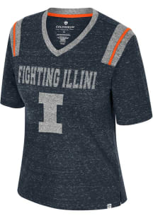 Colosseum Illinois Fighting Illini Womens Navy Blue Toodles Poodles Short Sleeve T-Shirt