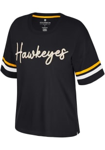 Colosseum Iowa Hawkeyes Womens Black Realist Short Sleeve T-Shirt