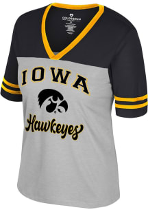 Colosseum Iowa Hawkeyes Womens Grey Second Choice Short Sleeve T-Shirt