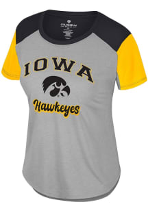 Colosseum Iowa Hawkeyes Womens Grey Chez Lavaux Short Sleeve T-Shirt