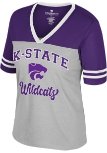 Colosseum K-State Wildcats Womens Grey Second Choice Short Sleeve T-Shirt