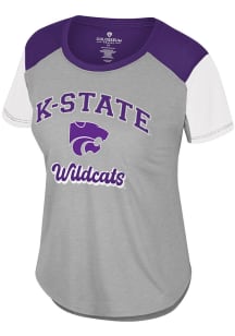 Colosseum K-State Wildcats Womens Grey Chez Lavaux Short Sleeve T-Shirt