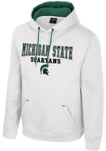 Colosseum Michigan State Spartans Mens White Charlie Long Sleeve Hoodie