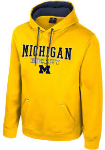 Colosseum Michigan Wolverines Mens Yellow Charlie GCC Hockey Long Sleeve Hoodie
