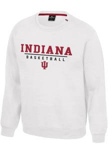 Colosseum Indiana Hoosiers Mens White Charlie Basketball Long Sleeve Crew Sweatshirt