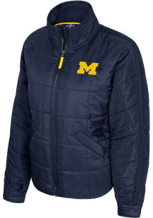 Colosseum Michigan Wolverines Womens Blue Bonjour Heavy Weight Jacket