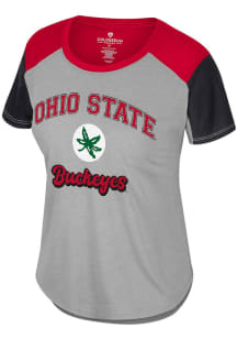 Colosseum Ohio State Buckeyes Womens Grey Chez Lavaux Short Sleeve T-Shirt