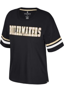 Colosseum Purdue Boilermakers Womens Black Realist Short Sleeve T-Shirt