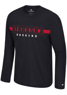 Colosseum Nebraska Cornhuskers Black Bar Long Sleeve T-Shirt