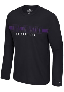 Colosseum TCU Horned Frogs Black Bar Long Sleeve T-Shirt