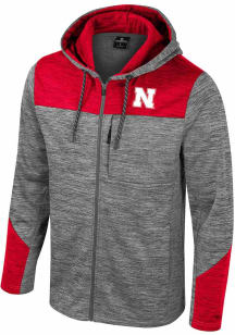 Colosseum Nebraska Cornhuskers Mens Grey Dozer Fleece Long Sleeve Zip