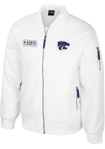 Mens K-State Wildcats Colosseum Mens Rabbit Bomber Heavyweight Jacket - White