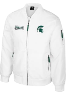 Mens Michigan State Spartans Colosseum Mens Rabbit Bomber Heavyweight Jacket - White