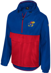 Colosseum Kansas Jayhawks Mens Blue Reloaded Zip Anorak Light Weight Jacket