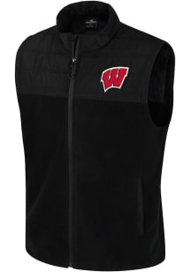 Colosseum Wisconsin Badgers Mens Black Block The Sun Sleeveless Jacket
