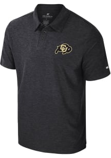 Colosseum Colorado Buffaloes Mens Black Revolution Short Sleeve Polo