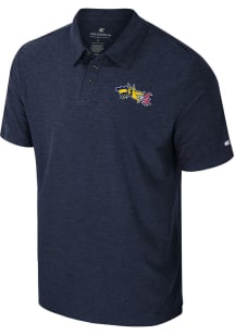 Colosseum Drexel Dragons Mens Navy Blue Revolution Short Sleeve Polo