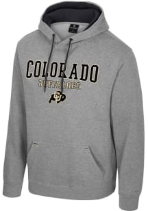 Colosseum Colorado Buffaloes Mens Grey Charlie Long Sleeve Hoodie