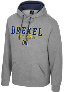 Colosseum Drexel Dragons Mens Grey Charlie Long Sleeve Hoodie
