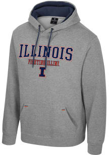Colosseum Illinois Fighting Illini Mens Grey Charlie Long Sleeve Hoodie