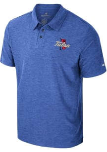 Colosseum Tulsa Golden Hurricane Mens Blue Revolution Short Sleeve Polo