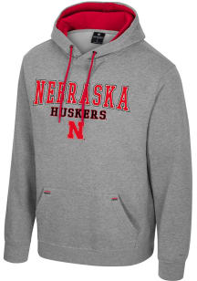 Colosseum Nebraska Cornhuskers Mens Grey Charlie Long Sleeve Hoodie