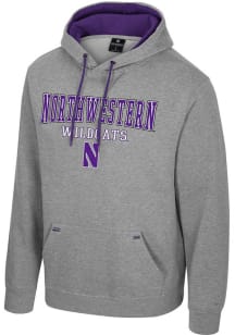 Colosseum Northwestern Wildcats Mens Grey Charlie Long Sleeve Hoodie