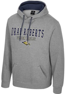 Colosseum Oral Roberts Golden Eagles Mens Grey Charlie Long Sleeve Hoodie