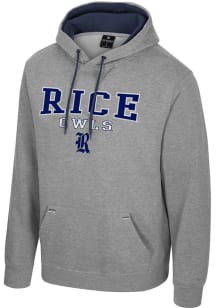 Colosseum Rice Owls Mens Grey Charlie Long Sleeve Hoodie