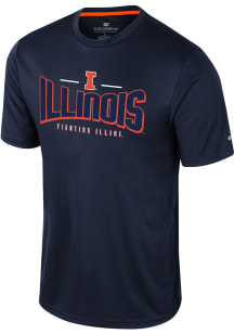 Colosseum Illinois Fighting Illini Navy Blue Two Pills Short Sleeve T Shirt