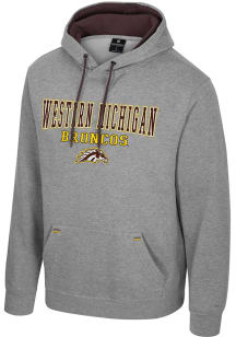 Colosseum Western Michigan Broncos Mens Grey Charlie Long Sleeve Hoodie