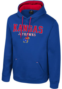 Colosseum Kansas Jayhawks Mens Blue Charlie Long Sleeve Hoodie